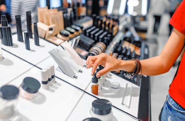 Sephora beauty products selection including skincare, makeup, and clean beauty options.