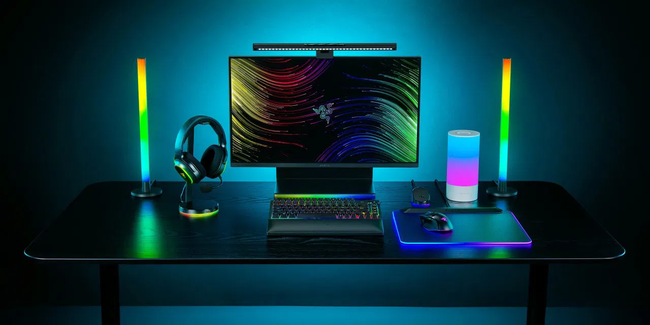 Razer gaming peripherals including mice, keyboards, headsets, and laptops designed for precision, comfort, and performance.