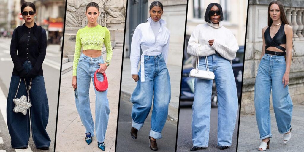 Casual outfit with barrel-leg jeans and oversized blazer